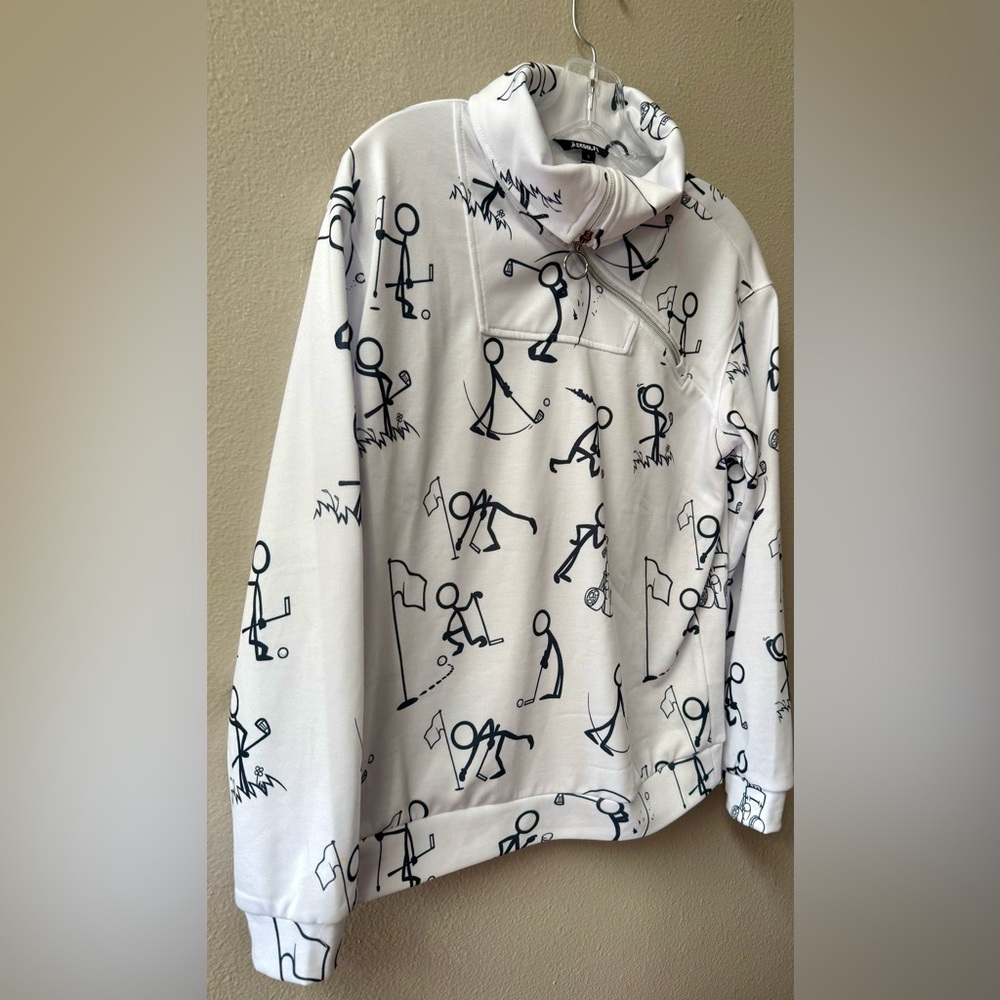 AceGolfs Hyper-prep Golf Stick Person 1/4 Zip Pullover Sweatshirt Women’s Sz.S - Picture 3 of 10